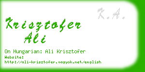krisztofer ali business card